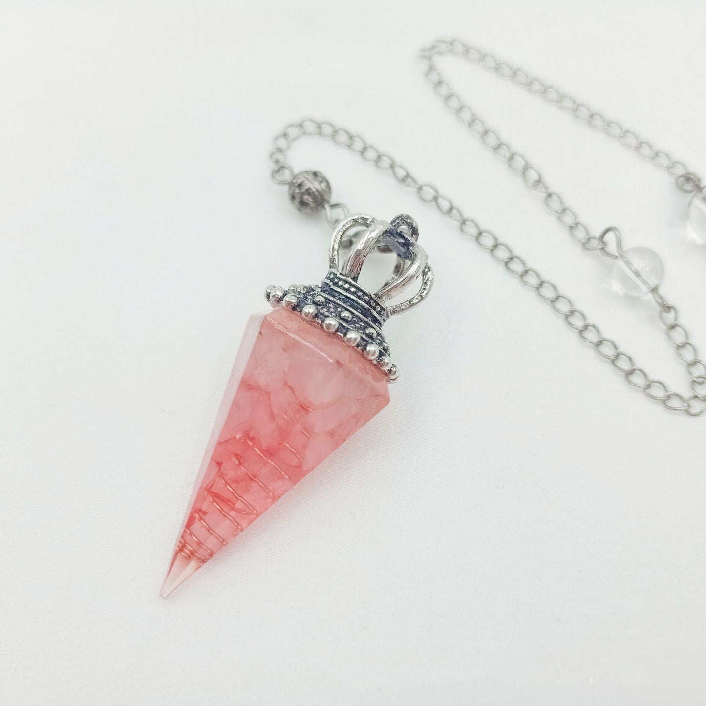 Crystal Gravel Resin Cone Pendant