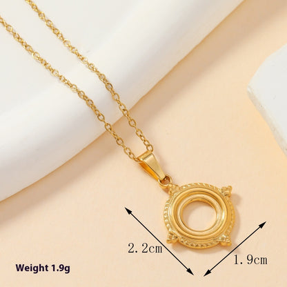 Single Pendant Fashion Personality Stainless Steel Casting Ornament Wheat Pendant Geometric Hollow Square Necklace DIY Accessories