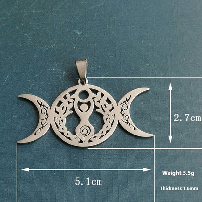 Triple Moon Celtic Knot Pendant Necklace