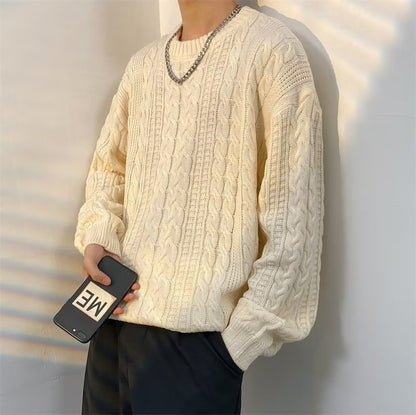 Winter Japanese-style Retro Cable-knit Turtleneck Sweater Men