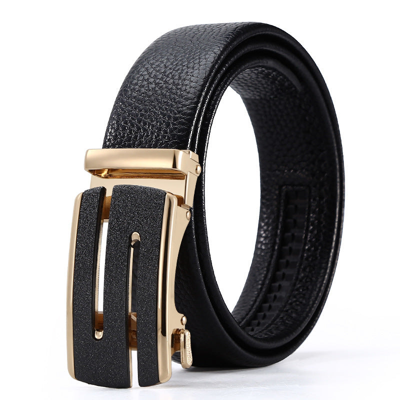 Men's Automatic Leather Buckle Business Belt