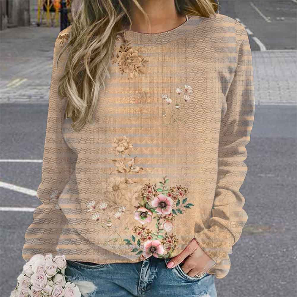 Women's Tie-dye Retro Printing 3D Digital Printing Sweater