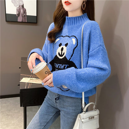 Artificial Mink Fur Bear Sweater For Women Autumn And Winter Loose Thickened Knitting