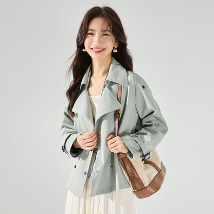 Comfortable Cotton, Not Easy To Wrinkle, Good Texture, Short Trench Coat