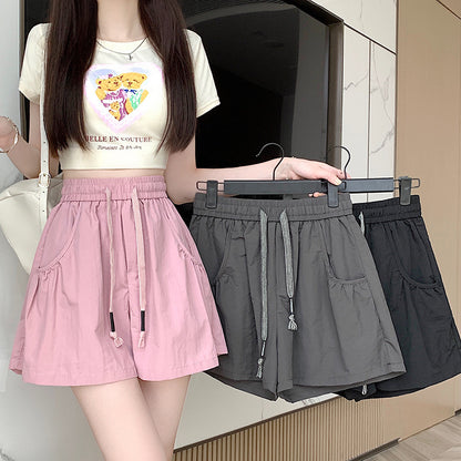 Design Elastic Waist Casual Shorts