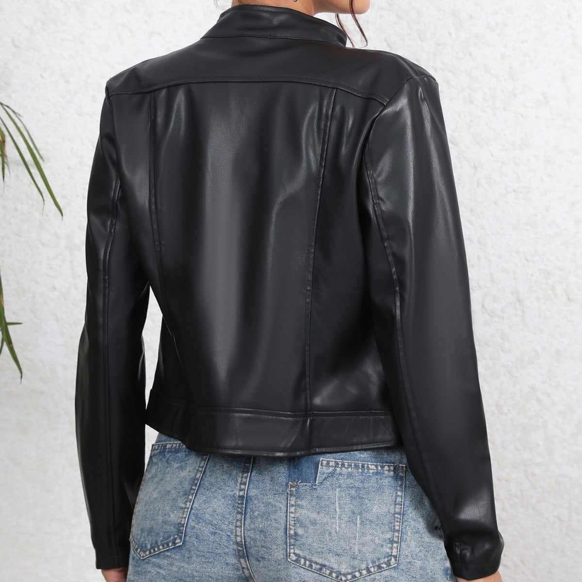 Fashionable All-match Leather Jacket