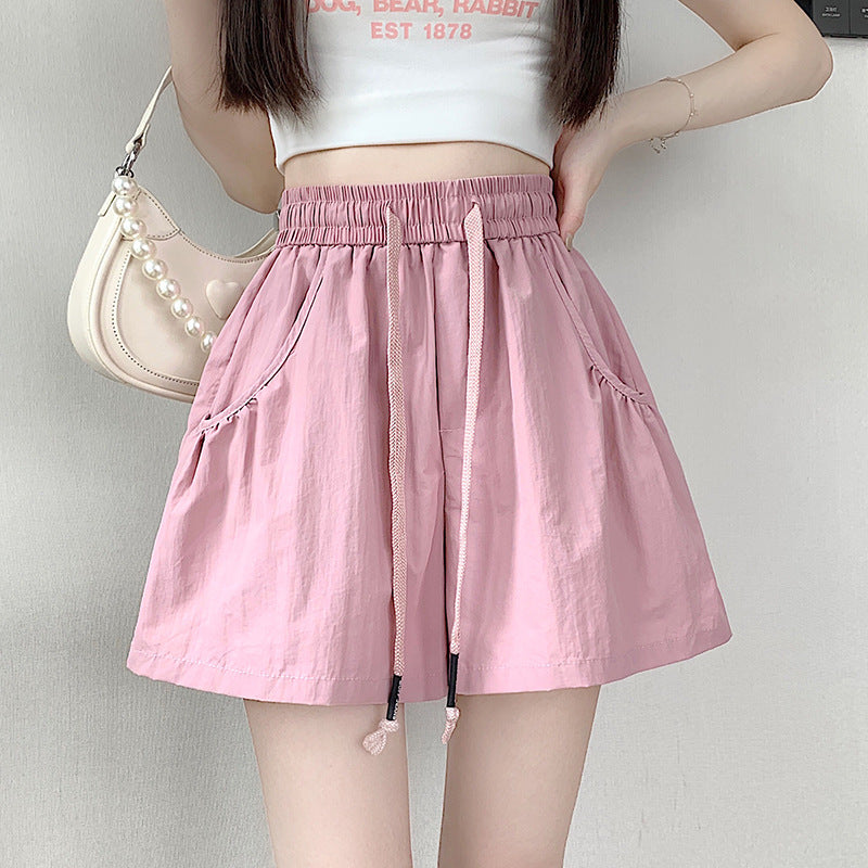 Design Elastic Waist Casual Shorts