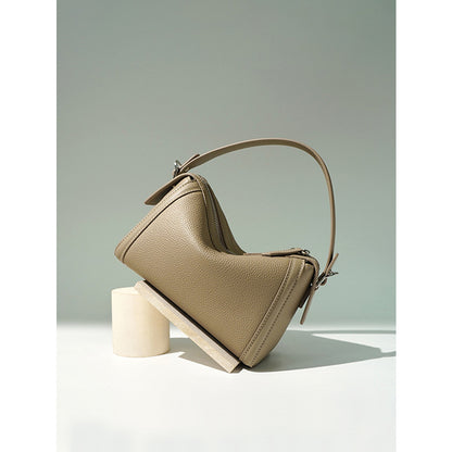 Special-interest Design First Layer Cowhide Portable Simplicity All-match Shoulder Crossbody Boston Bag