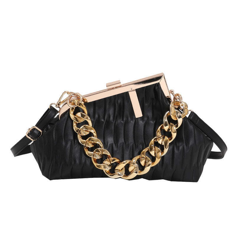 Ins Thick Chain Portable Crossbody Shoulder Small Square Bag