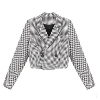 Autumn New British Style Black And White Coat