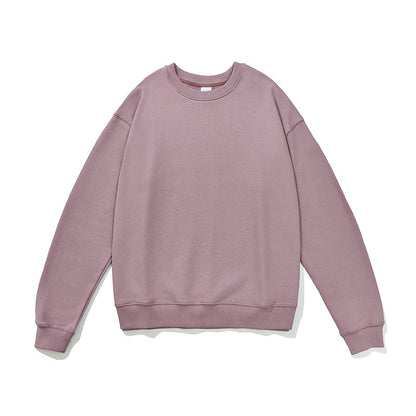 380g Terry Cotton Round Neck Sweater Loose European And American Retro FOG Color Matching