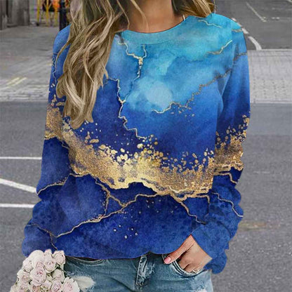 Women's Tie-dye Retro Printing 3D Digital Printing Sweater