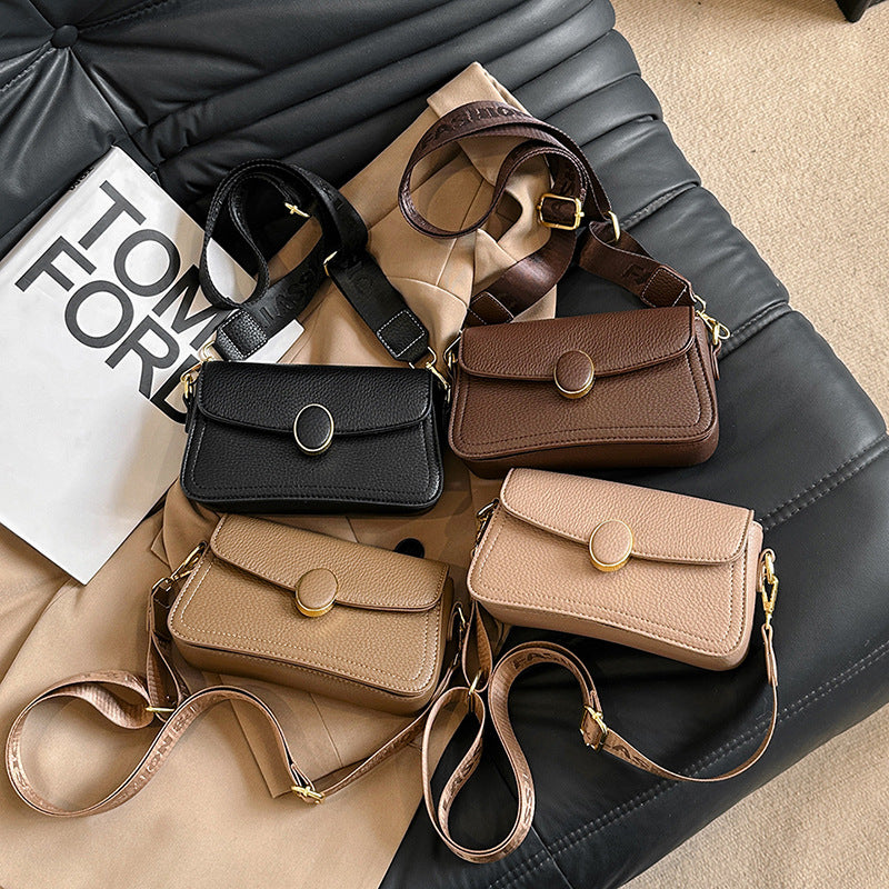 Fashion Small Square Bag All-matching Wide Shoulder Strap Shoulder Bag