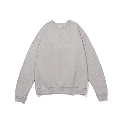 380g Terry Cotton Round Neck Sweater Loose European And American Retro FOG Color Matching