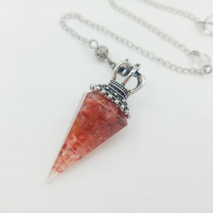 Crystal Gravel Resin Cone Pendant