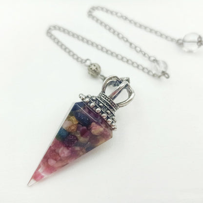 Crystal Gravel Resin Cone Pendant