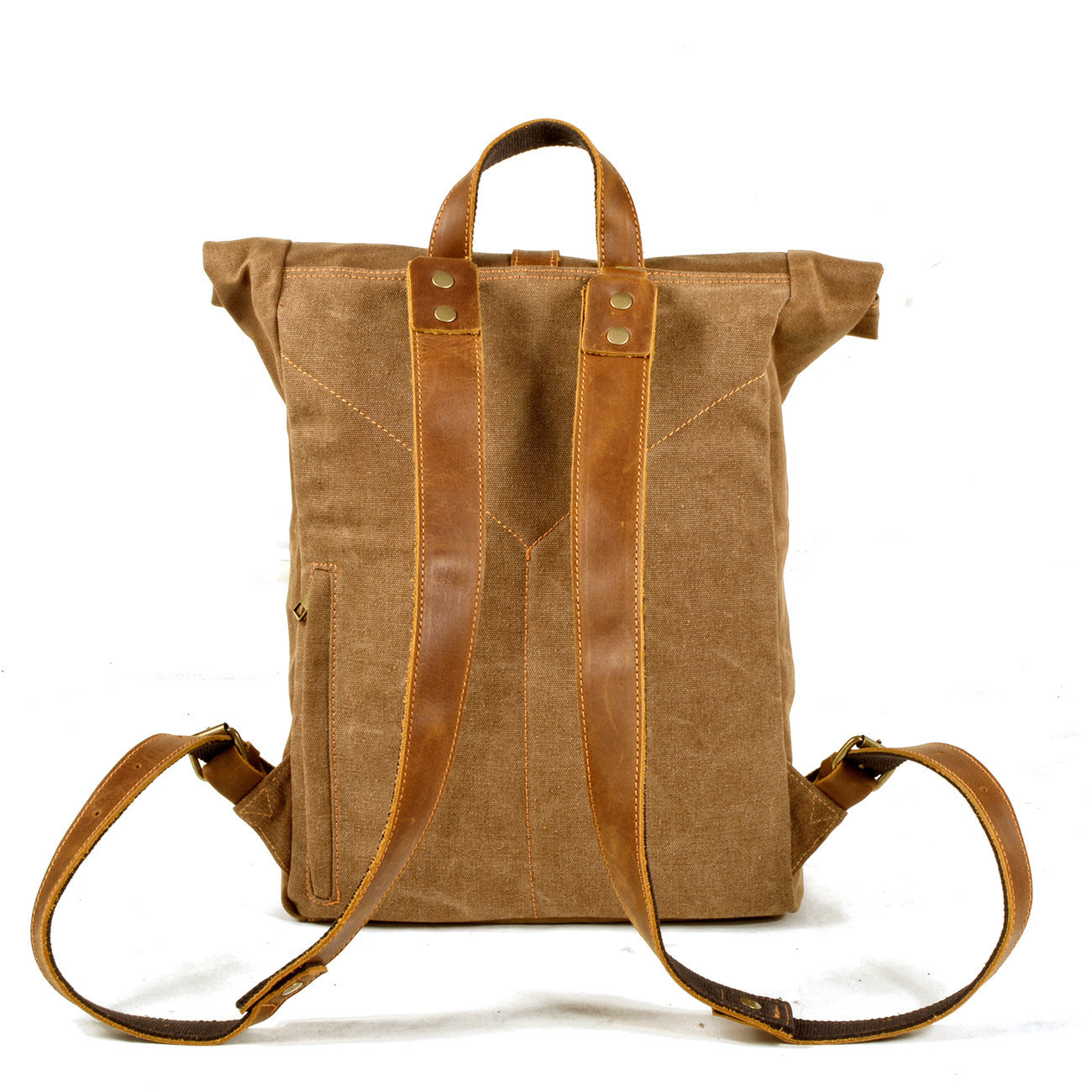 New Simple Retro Wax Canvas Backpack Men's Casual Leather