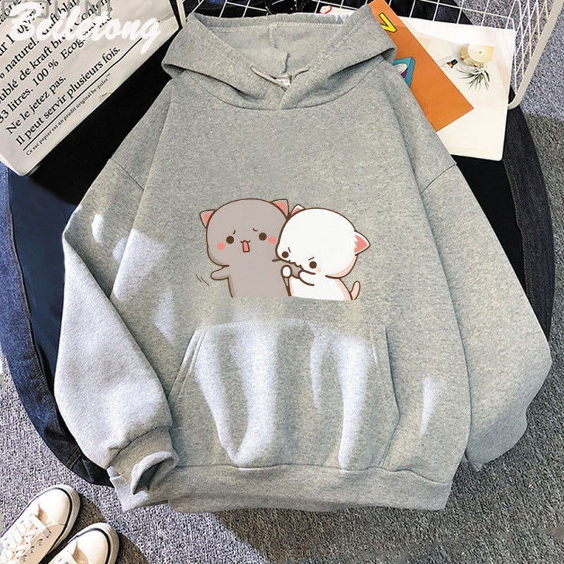 Women's Cartoon Printed Casual Hoodie