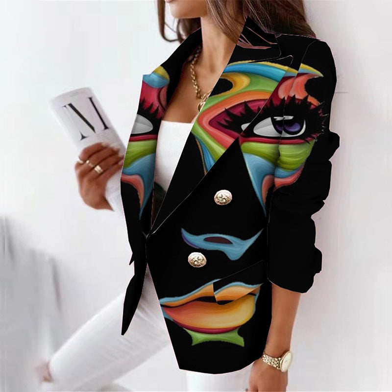 3D Color Printing Suit Jacket Slim Temperament