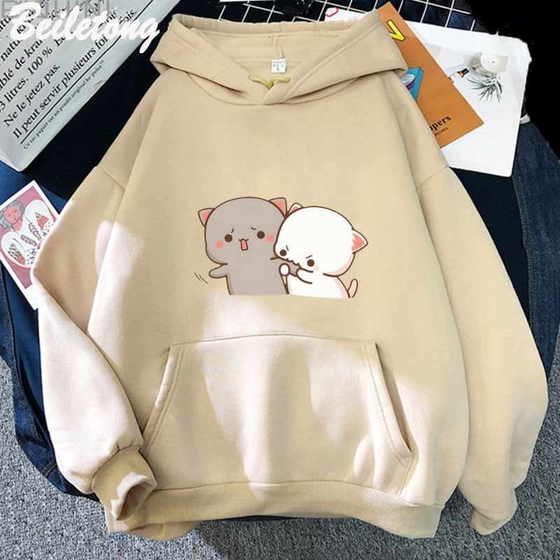 Women's Cartoon Printed Casual Hoodie