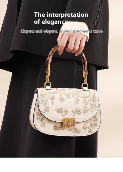 Bamboo Joint Portable New Chinese Style Chinese Style Embroidery Women's Cross-body Bag