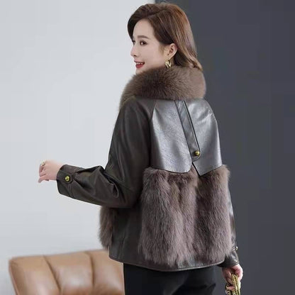 Artificial Fur Coat Cold-proof Warm Thick Fur Collar Design Sense