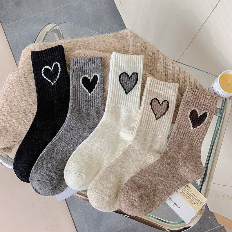 Woolen Women's Japanese Sweet And Caring Mid Length Socks