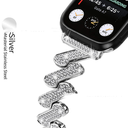 7-word Diamond-embedded Smart Watch Band