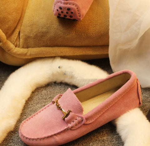 Frosted leather T-buckle beanie shoes