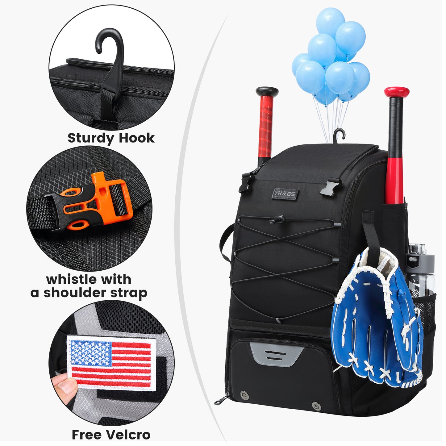 Baseball Equipment Backpack Large Capacity Portable Multifunctional