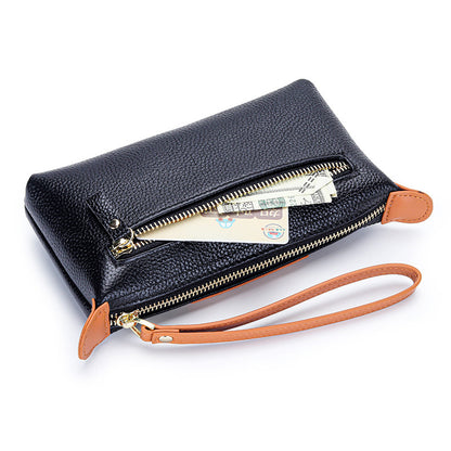 First Layer Women's Leather Handbag Large Capacity Clutch Phone Holder Handbag