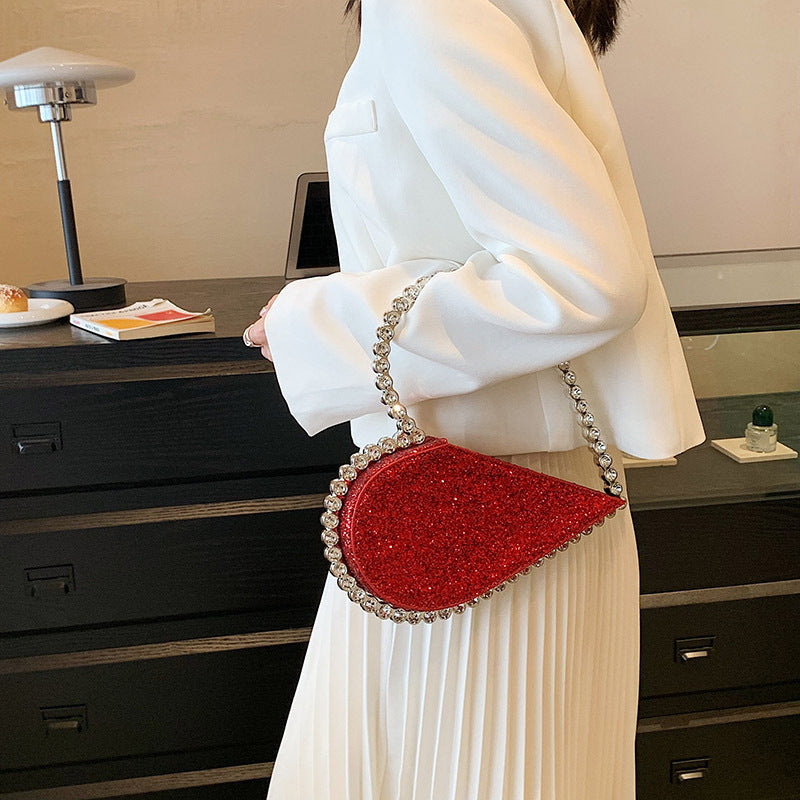 High-grade Diamond-embedded Niche Love Handbag Women's Bag