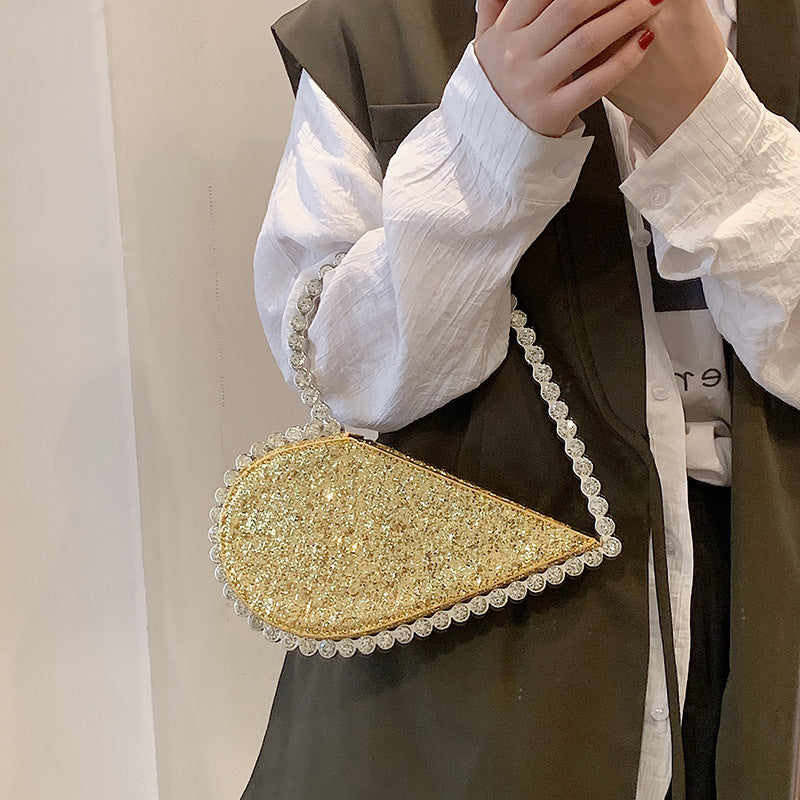 High-grade Diamond-embedded Niche Love Handbag Women's Bag
