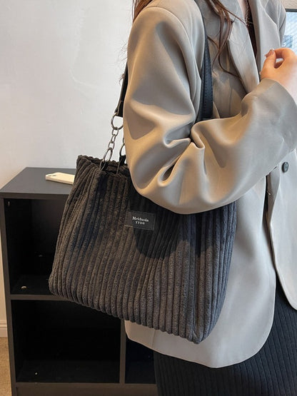 Women's Fashion Casual Large Capacity Corduroy Shoulder Bag