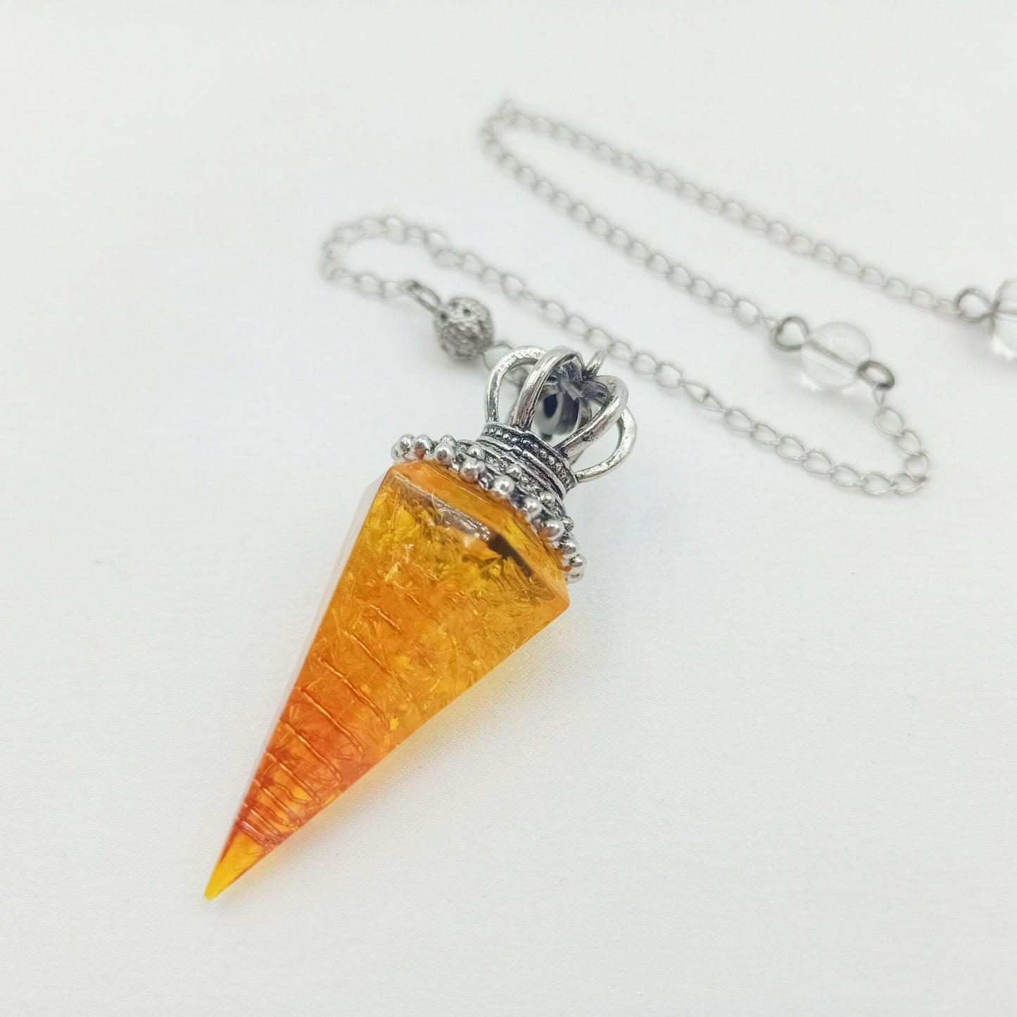 Crystal Gravel Resin Cone Pendant