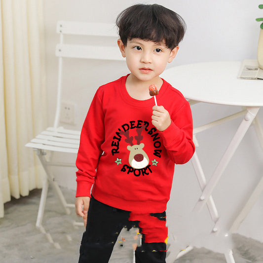 Children's Sweater Korean Style Sweatshirt Boys' Round Neck