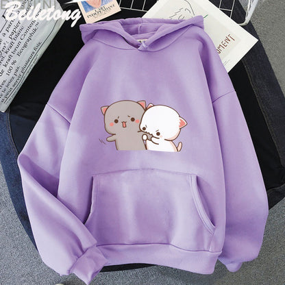 Women's Cartoon Printed Casual Hoodie