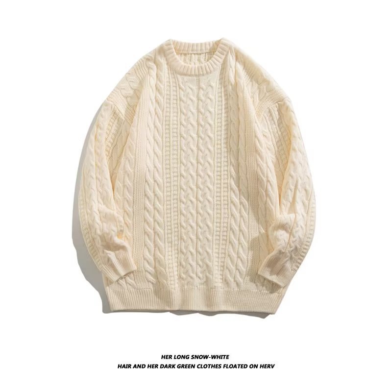 Winter Japanese-style Retro Cable-knit Turtleneck Sweater Men