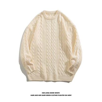 Winter Japanese-style Retro Cable-knit Turtleneck Sweater Men