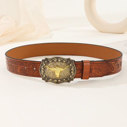 Retro Punk Western Denim Belt