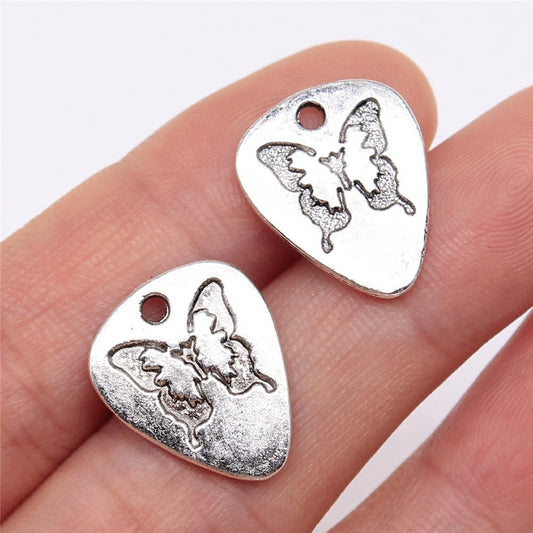 Ancient Silver Butterfly Pendant Zinc Alloy Vintage Accessories DIY Material