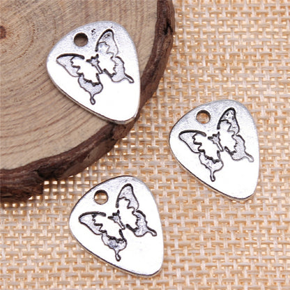 Ancient Silver Butterfly Pendant Zinc Alloy Vintage Accessories DIY Material